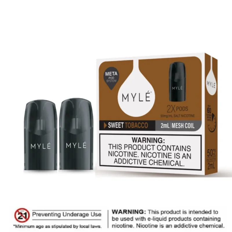 MYLE V5 META Sweet Tobacco PODS 1600 PUFFS 2pcs/pack